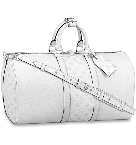 louis vuitton white keepall|Louis Vuitton Keepall 50 size.